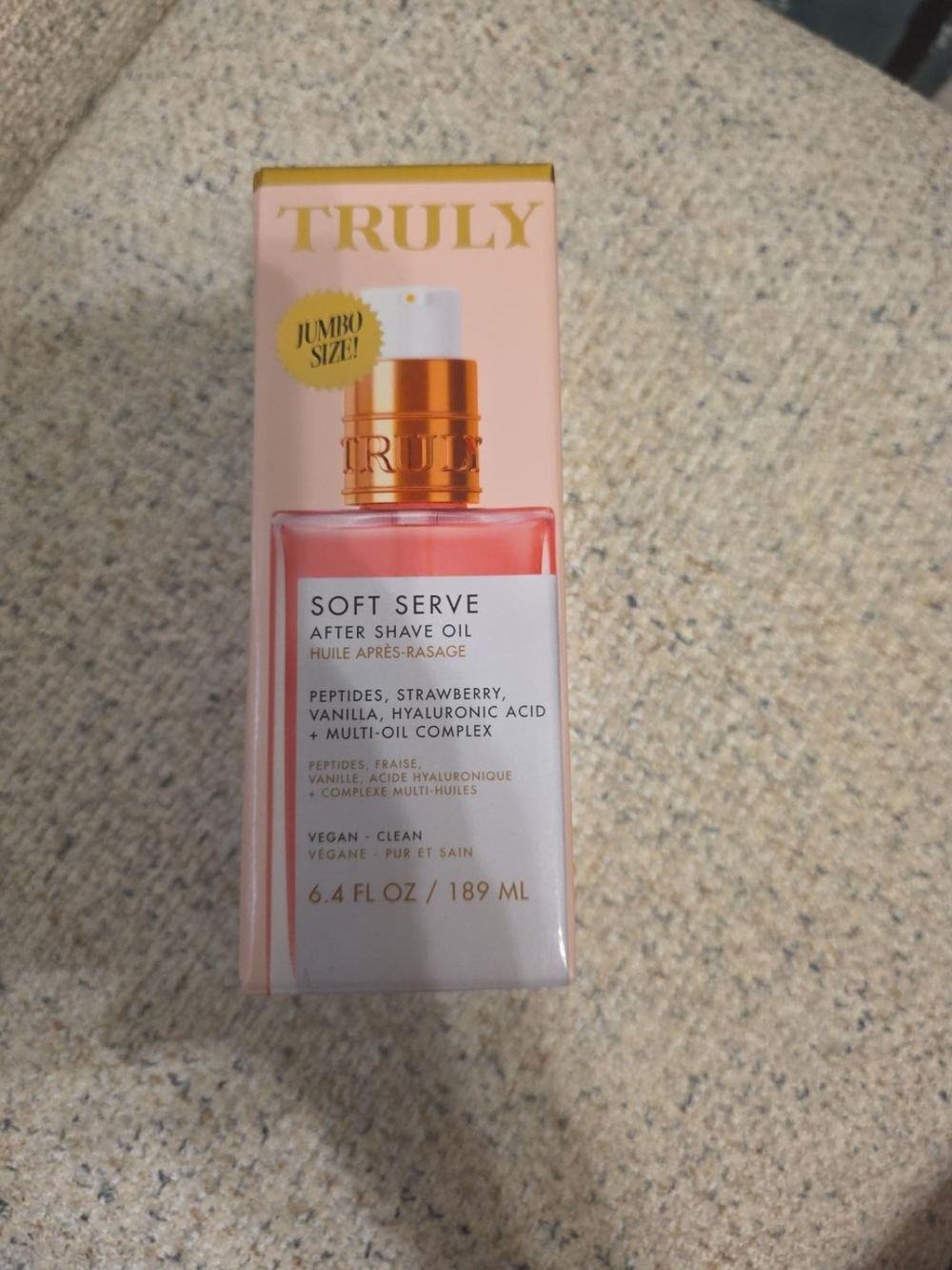 Truly Beauty Soft Serve After Shave Oil Jumbo 6.4 oz Strawberry Vanilla NEW